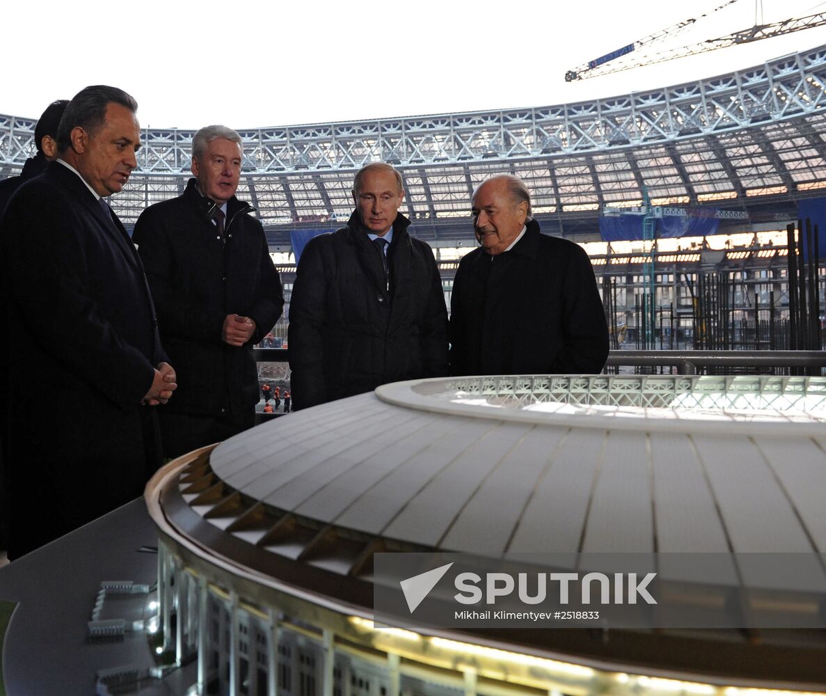 Vladimir Putin inspects progress in Luzhniki Sports Arena reconstruction