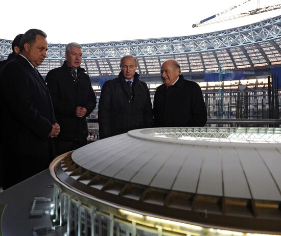 Vladimir Putin inspects progress in Luzhniki Sports Arena reconstruction