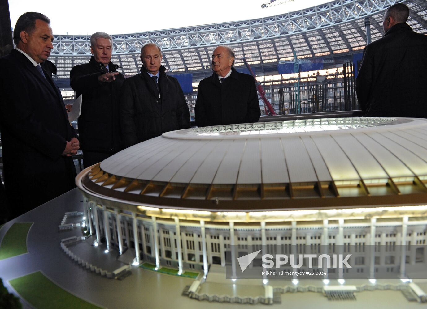 Vladimir Putin inspects progress in Luzhniki Sports Arena reconstruction