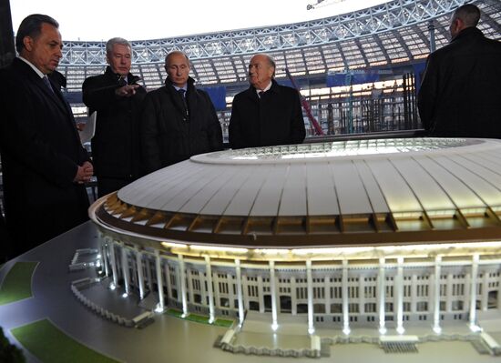 Vladimir Putin inspects progress in Luzhniki Sports Arena reconstruction