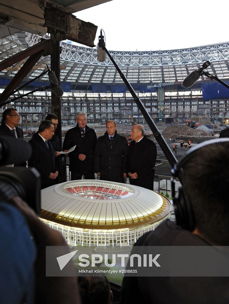 Vladimir Putin inspects progress in Luzhniki Sports Arena reconstruction