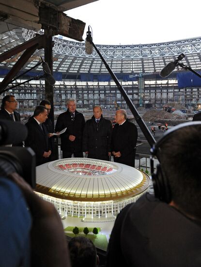 Vladimir Putin inspects progress in Luzhniki Sports Arena reconstruction