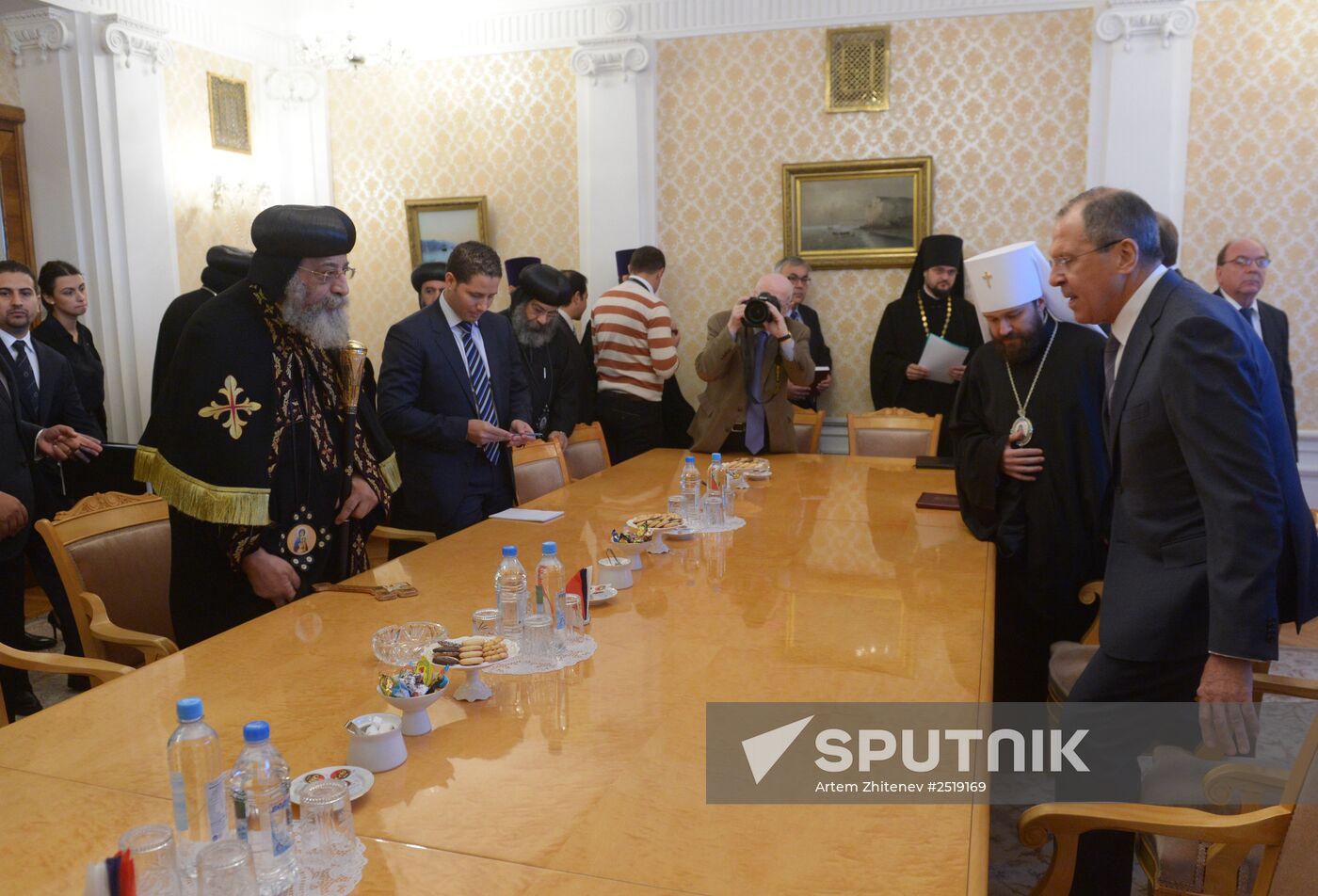 Russian Foreign Minister Sergey Lavrov meets with Coptic Church Patriarch Theodore II