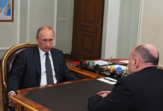 Vladimir Putin meets with Vladimir Potanin
