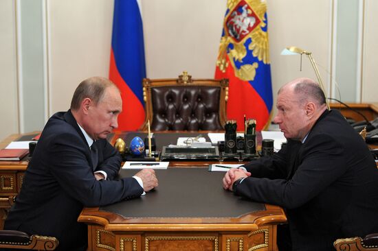 Vladimir Putin meets with Vladimir Potanin