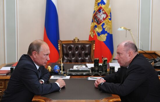 Vladimir Putin meets with Vladimir Potanin