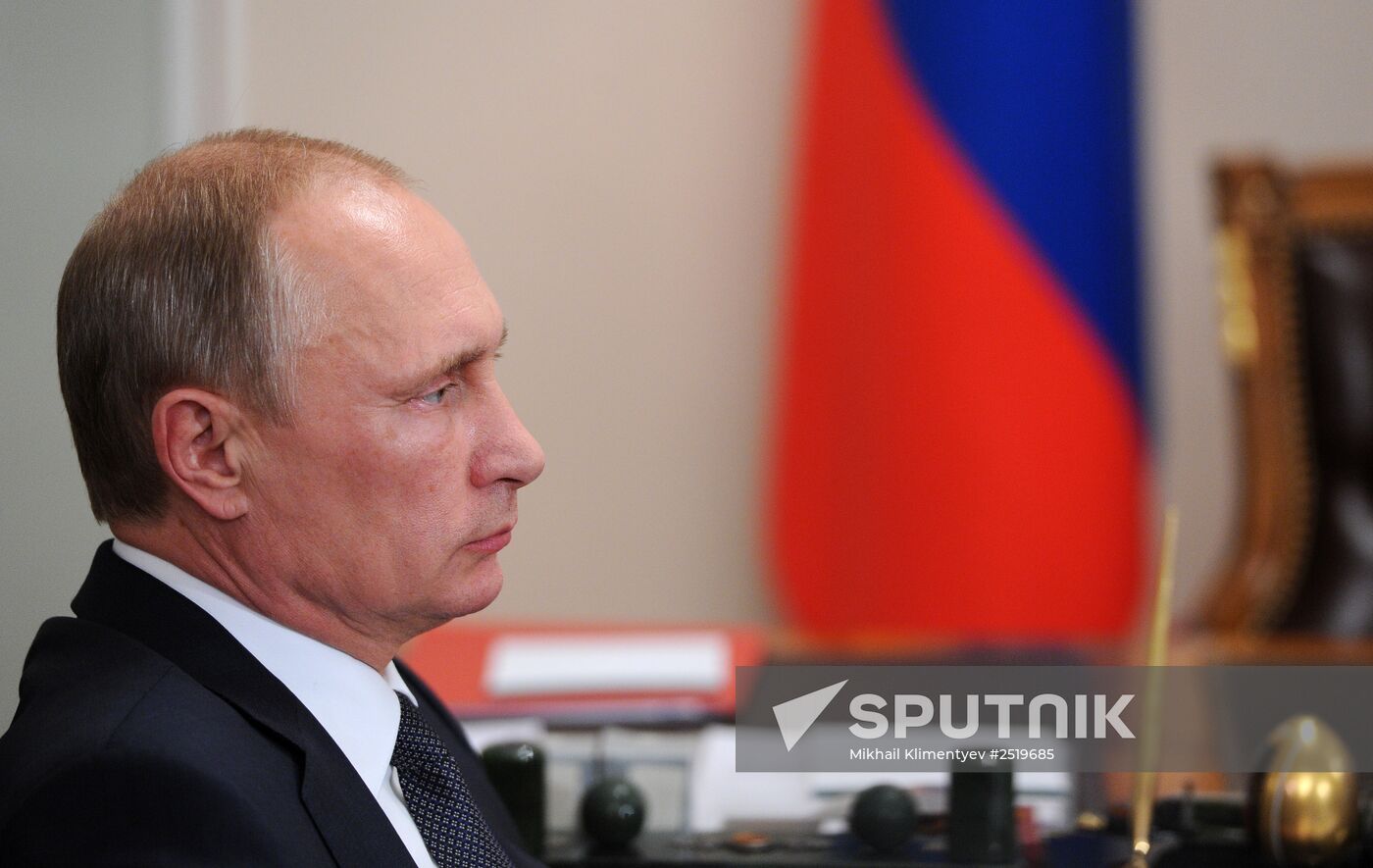 Vladimir Putin meets with Vladimir Potanin