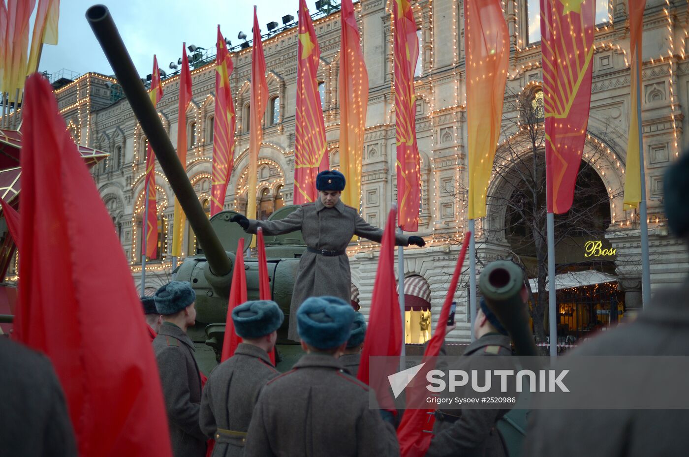 Rehearsal of march to mark the 1941 legendary military parade