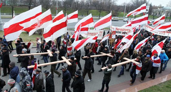 Belarusian opposition stages Dzyady march