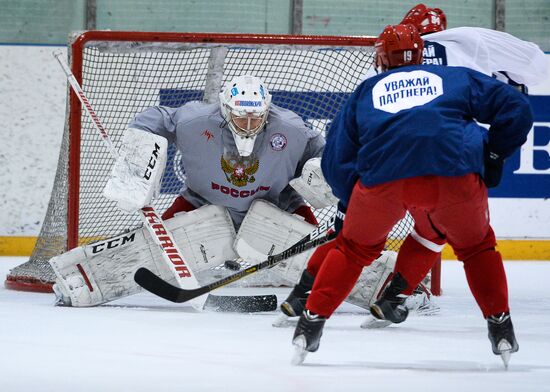 Ice hockey. Training session of the Russian national ice hockey team