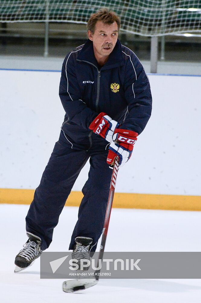 Ice hockey. Training session of the Russian national ice hockey team