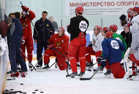 Ice hockey. Training session of the Russian national team