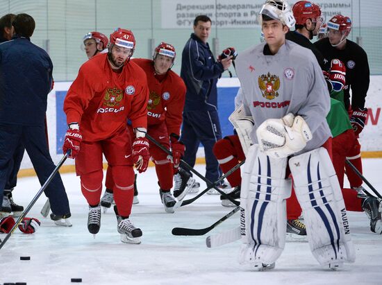 Ice hockey. Training session of the Russian national team