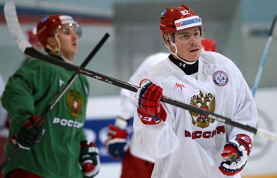 Ice hockey. Training session of the Russian national team