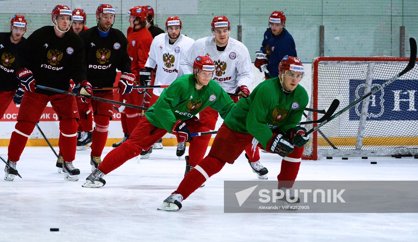 Ice hockey. Training session of the Russian national team