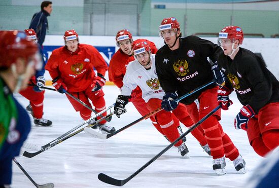 Ice hockey. Training session of the Russian national team