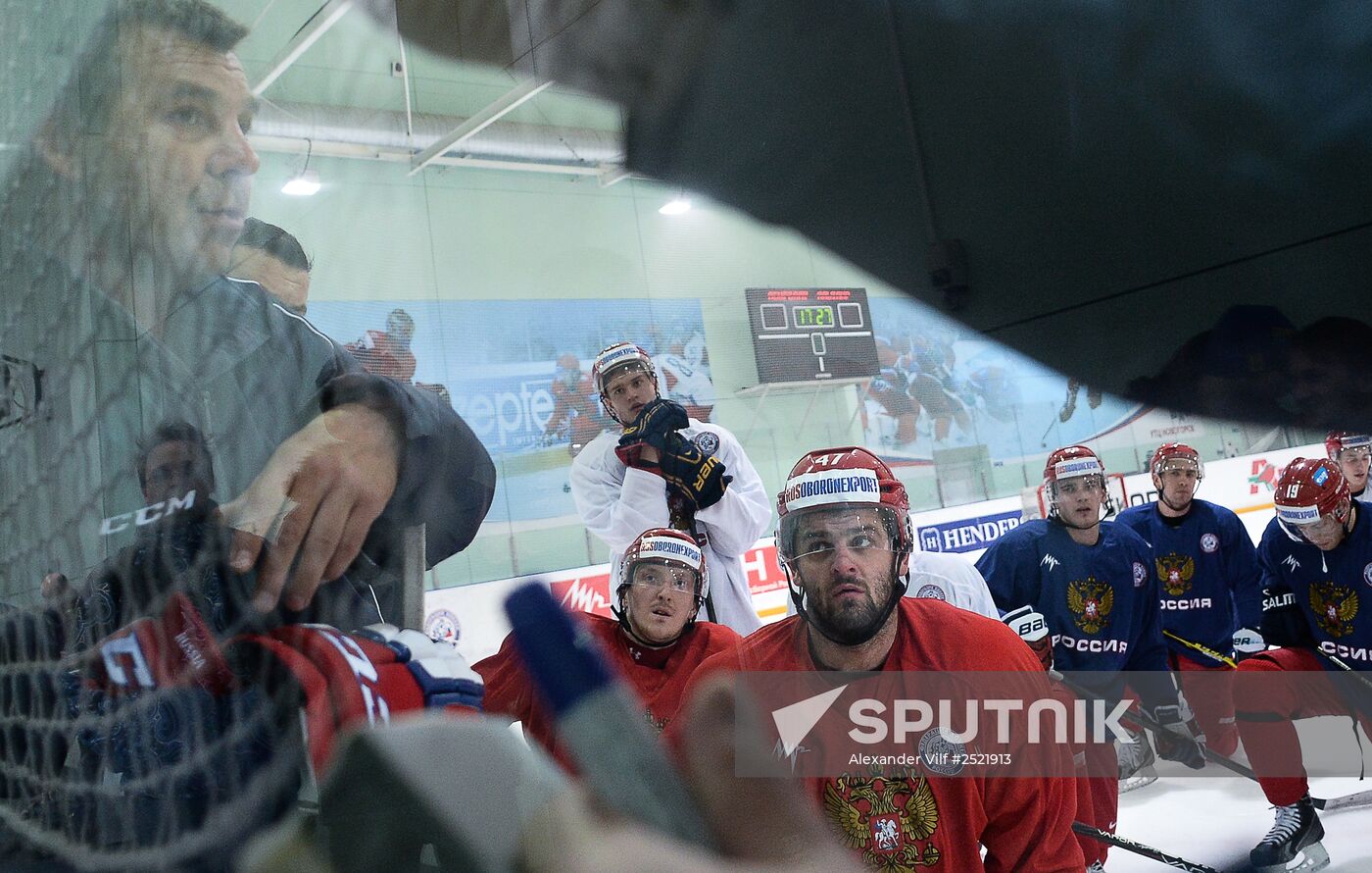 Ice hockey. Training session of the Russian national team