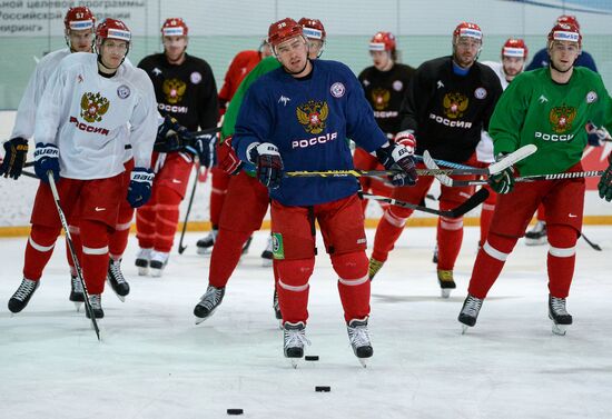 Ice hockey. Training session of the Russian national team