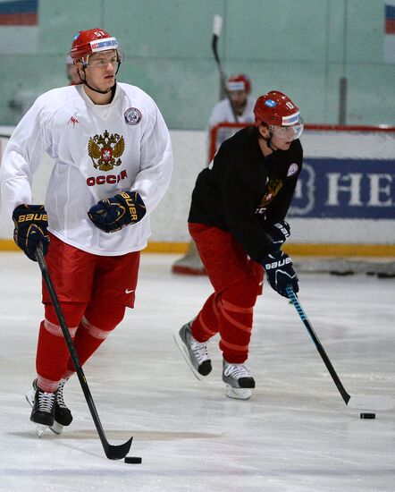 Ice hockey. Training session of the Russian national team