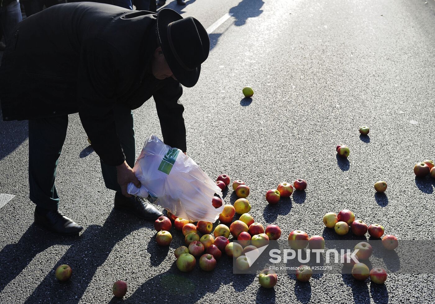 Polish farmers and horticulturists protest in Warsaw