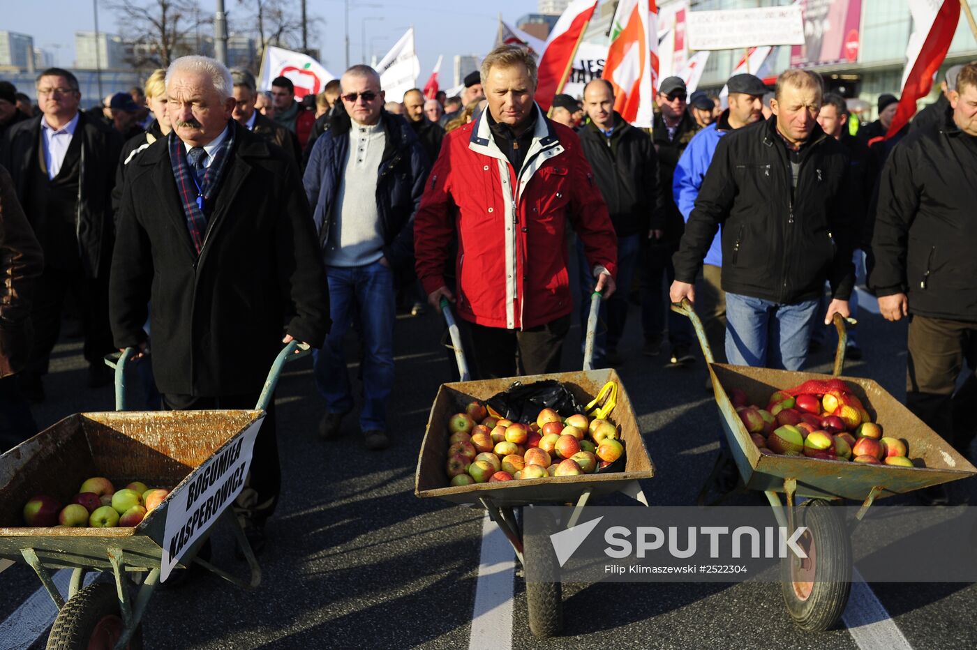 Polish farmers and horticulturists protest in Warsaw