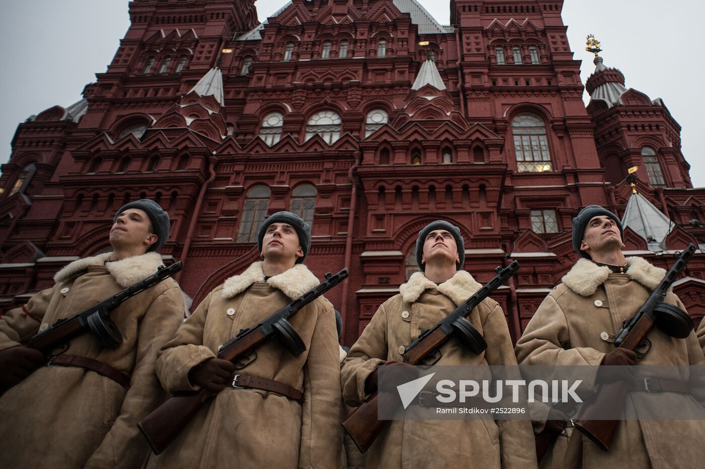 Rehearsing a march devoted to legendary 1941 parade