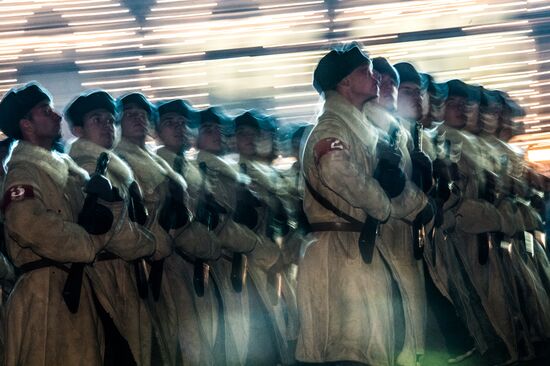 Rehearsing a march devoted to legendary 1941 parade