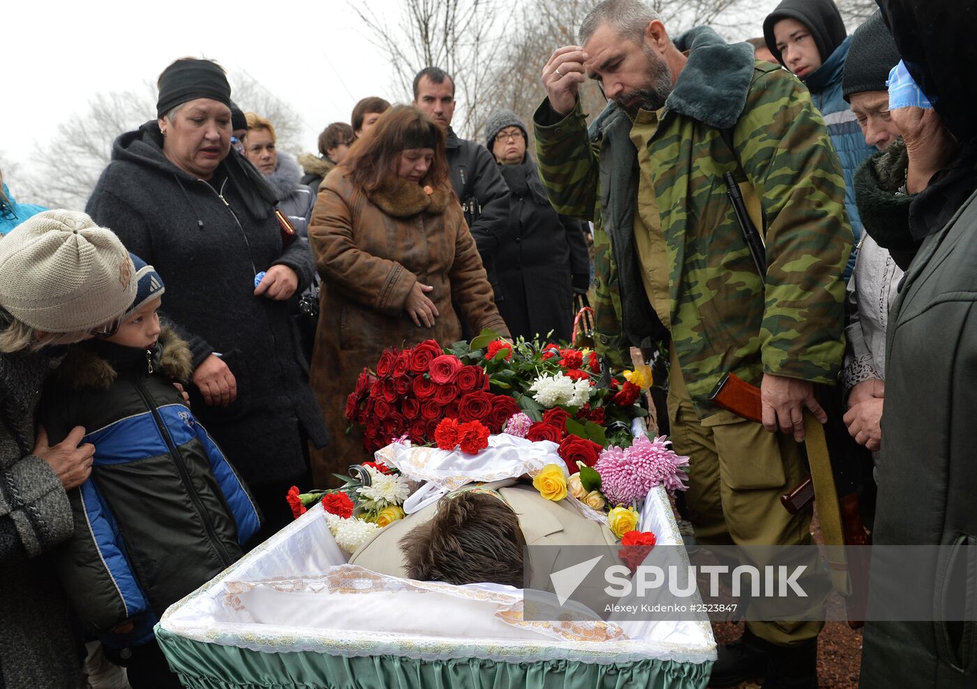 Mourning ceremony for children killed in Donetsk