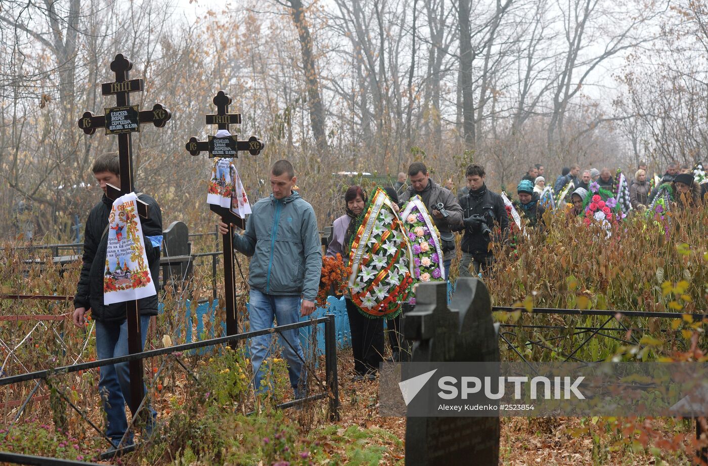 Mourning ceremony for children killed in Donetsk