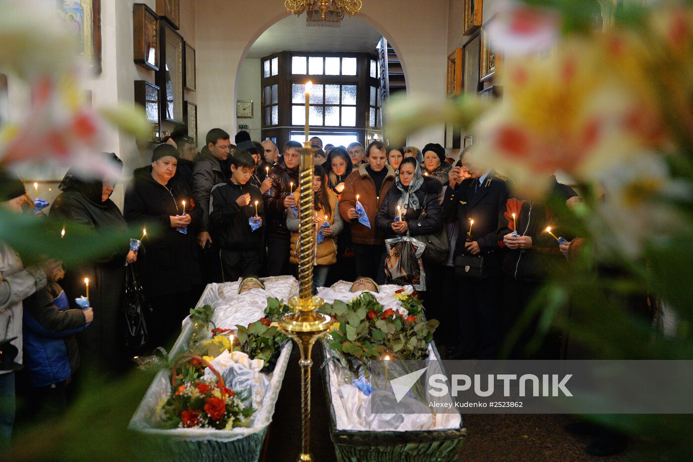 Mourning ceremony for children killed in Donetsk