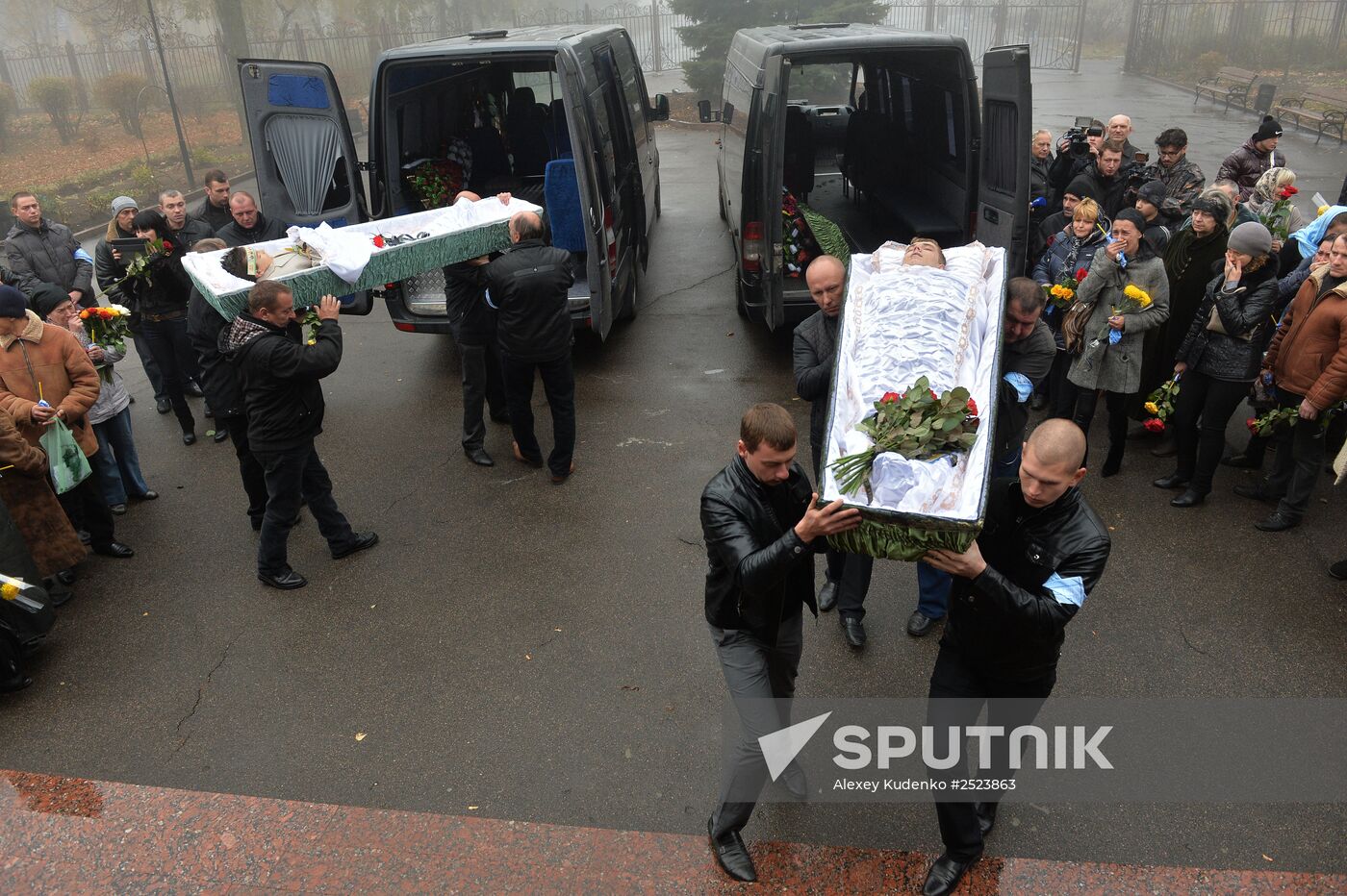 Mourning ceremony for children killed in Donetsk
