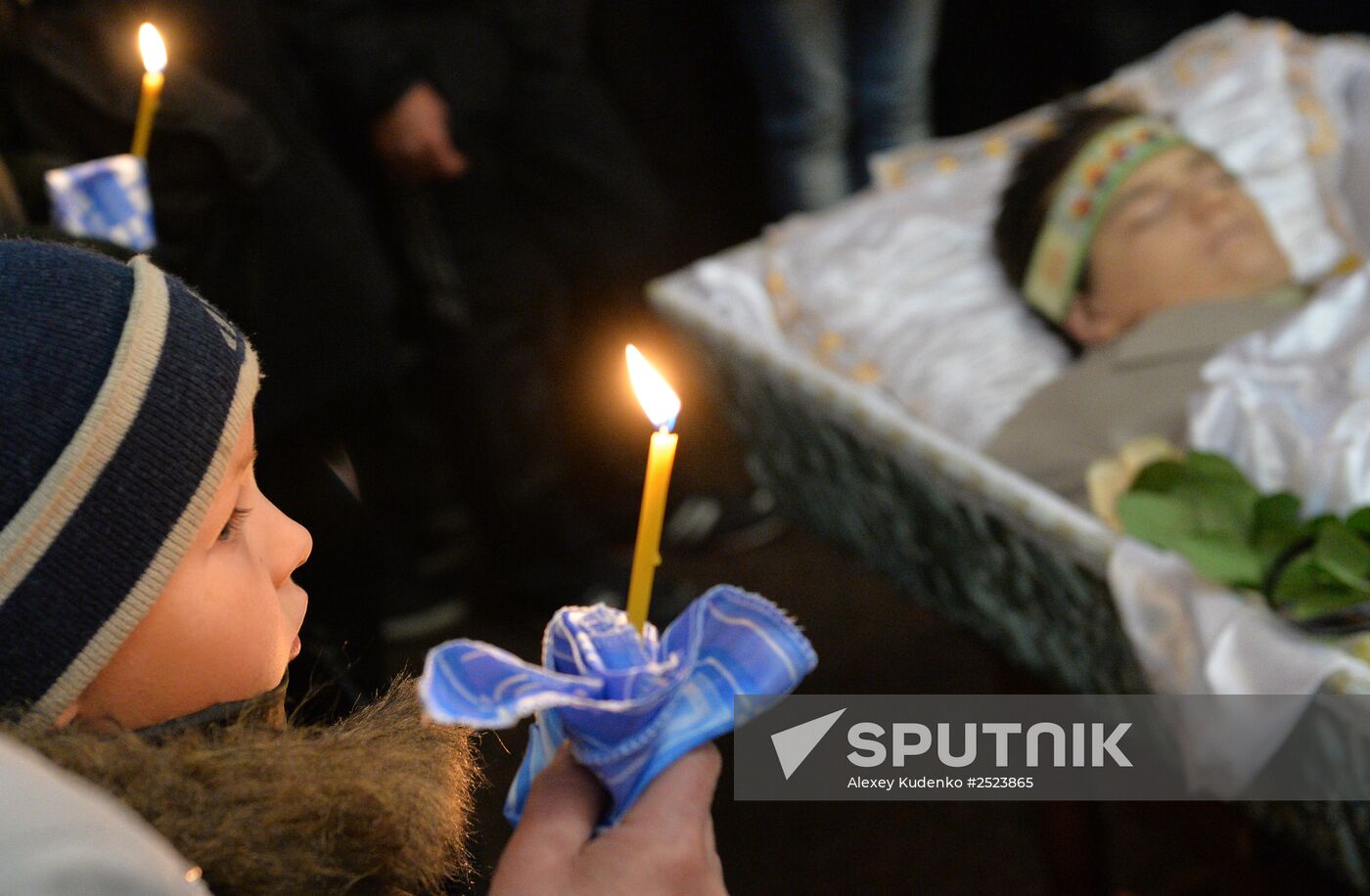 Mourning ceremony for children killed in Donetsk