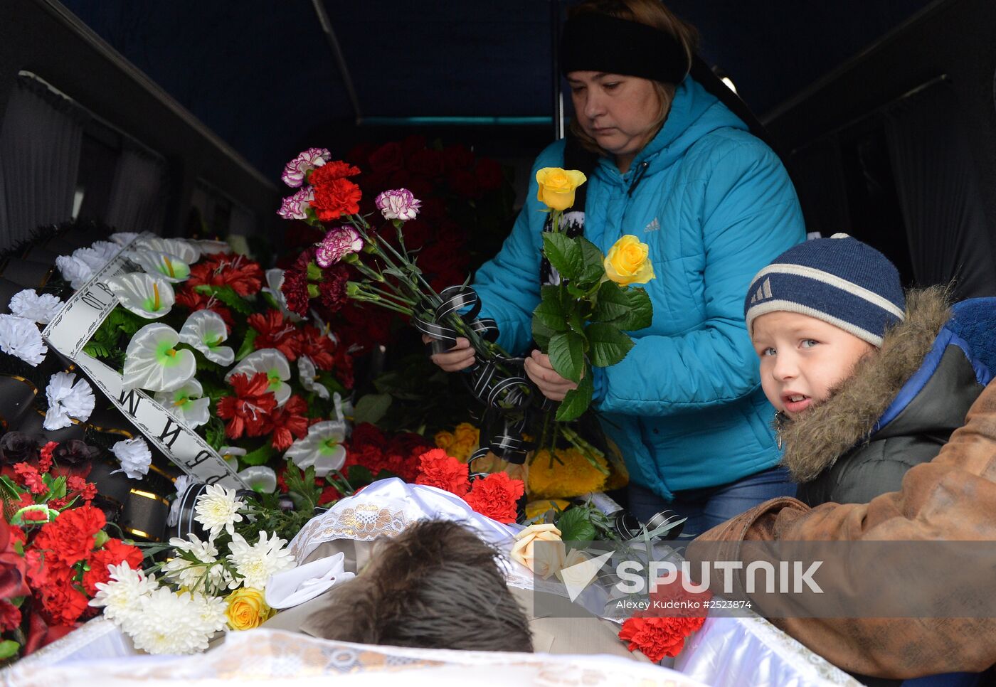 Mourning ceremony for children killed in Donetsk