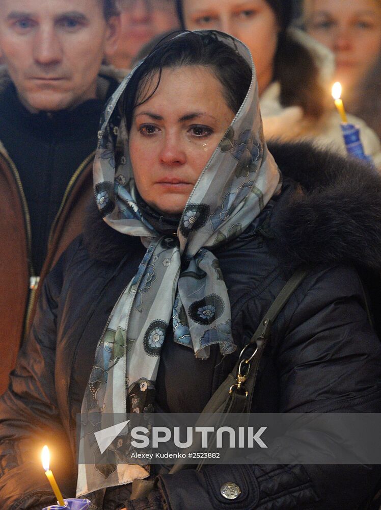 Mourning ceremony for chidren killed in Donetsk