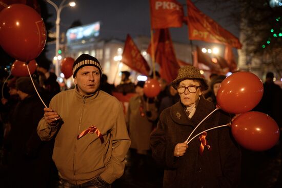 1917 revolution anniversary demonstrations across Russia