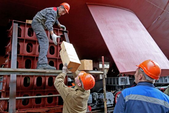 Launch of guard ship 'Admiral Essen' in Kaliningrad