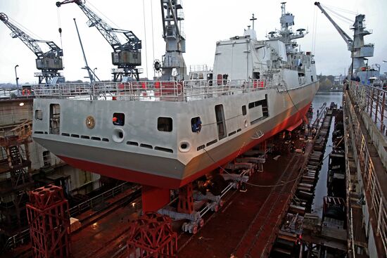 Launch of guard ship 'Admiral Essen' in Kaliningrad