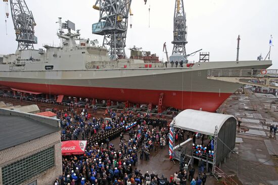 Launch of guard ship 'Admiral Essen' in Kaliningrad