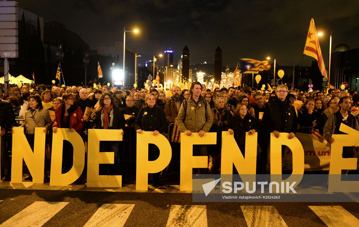 Rally in support of independent Catalonia in Barcelona