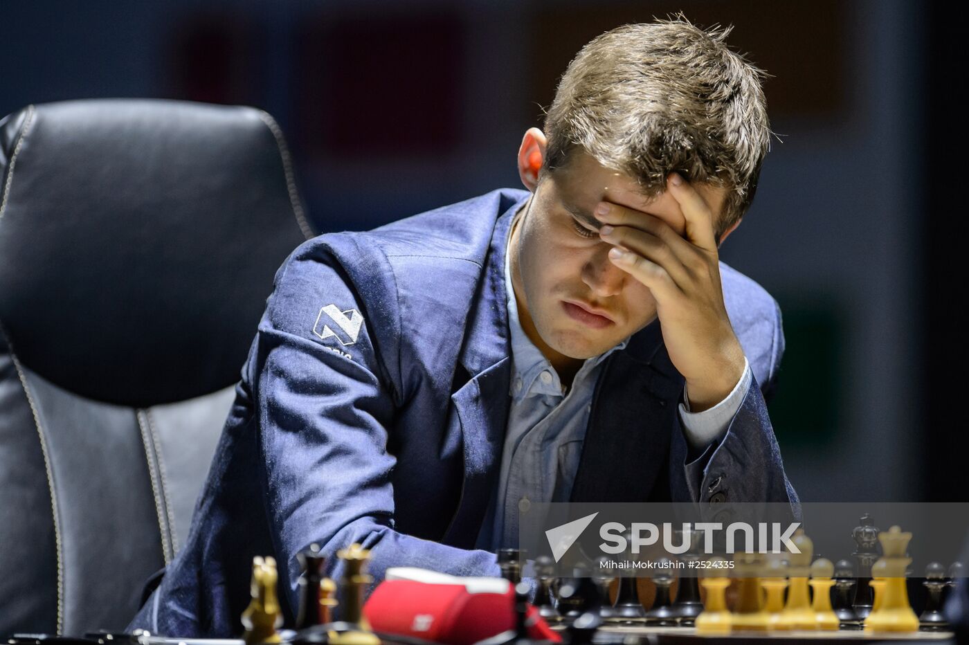 World Chess Championship 2014 match. Carlsen vs. Anand. Round One