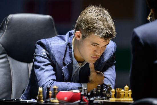 World Chess Championship 2014 match. Carlsen vs. Anand. Round One