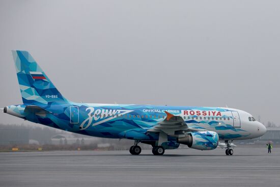 Presentation of new livery airplane for FC Zenit