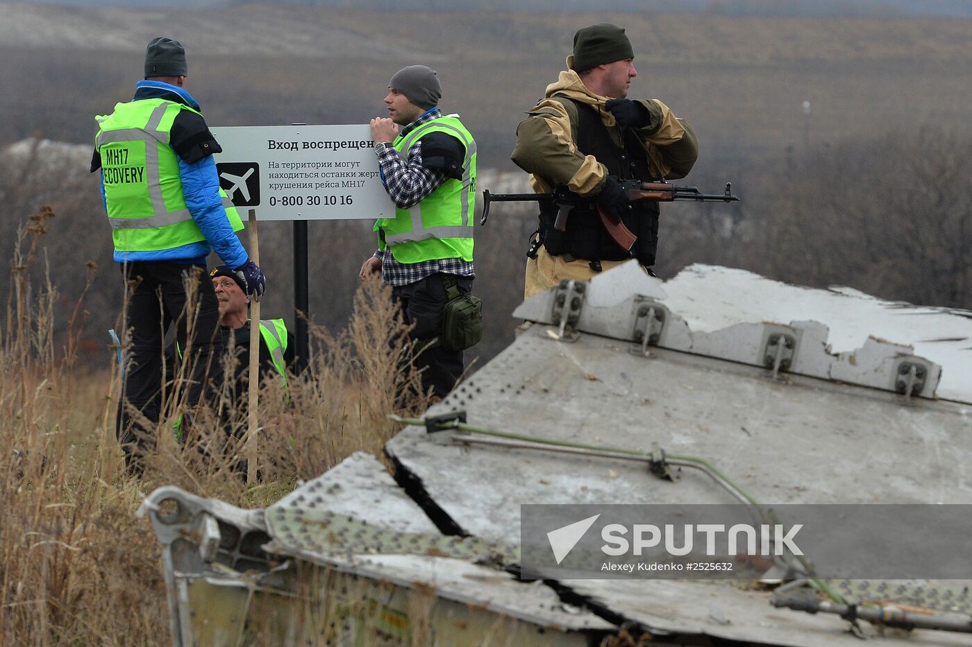 Dutch experts work at Malaysia Airlines Flight MH17 crash site