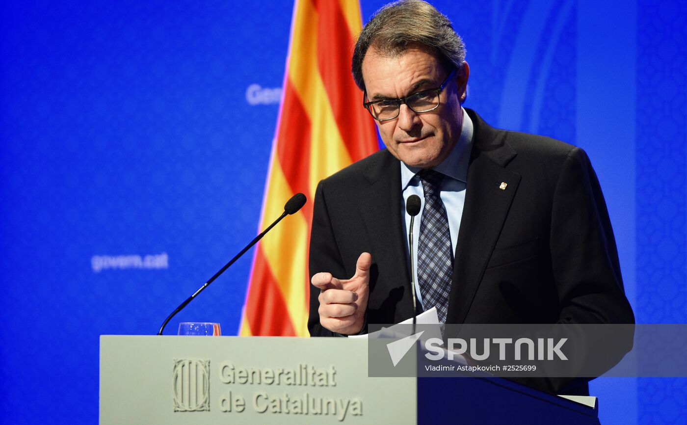 President of the Generalitat of Catalonia Artur Mas gives press conference