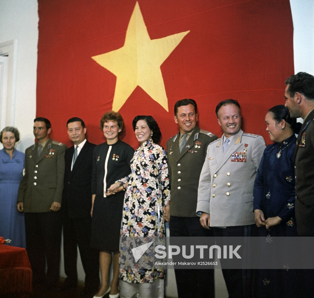 Cosmonauts at embassy of Democratic Republic of Vietnam