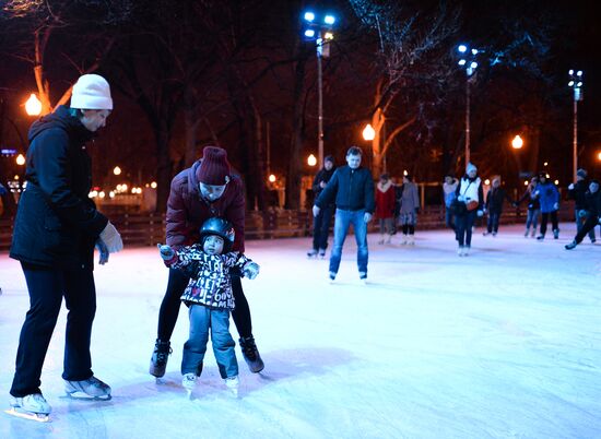 Ice rink in Moscow's Gorky Park opens 2014 season