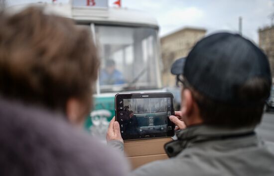 Moscow trolley parade