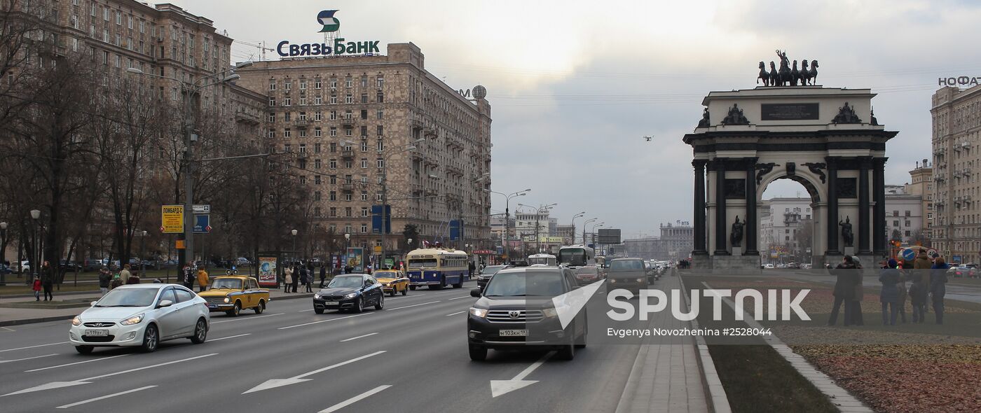 Moscow trolley parade