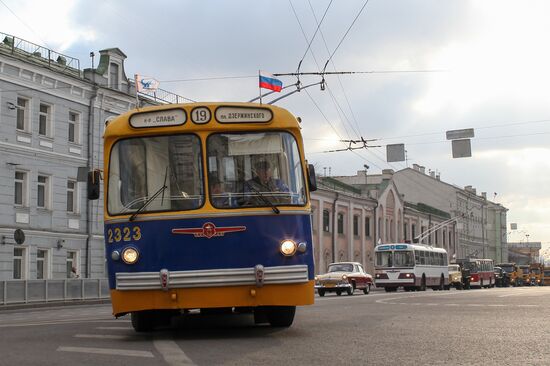 Moscow trolley parade