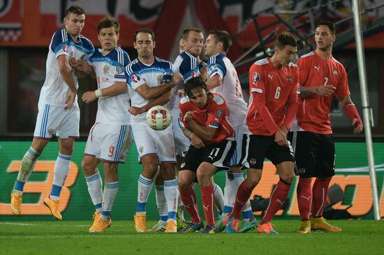 Football. UEFA qualifying match for Euro 2016. Austria vs. Russia